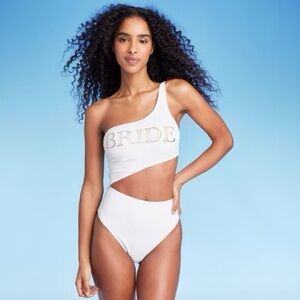 Bride one shoulder plunge cut one piece swimsuit from Target